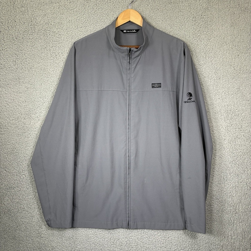Travis Mathew Mens XL Full Zip Golf Jacket Gray Lightweight Performance Stretch